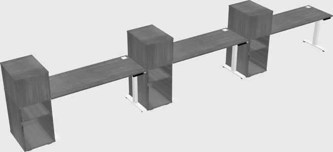 Single motor electric desk w/cabinet
