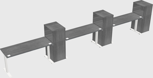 Single motor electric desk w/cabinet