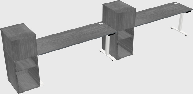 Single motor electric desk w/cabinet