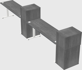Single motor electric desk w/cabinet