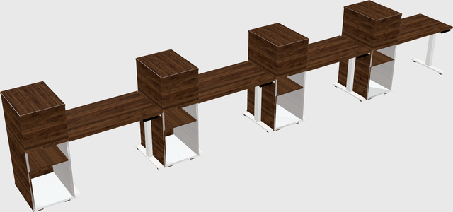 Single motor electric desk w/cabinet