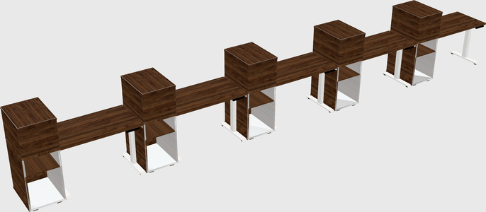 Single motor electric desk w/cabinet