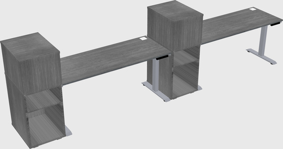 Single motor electric desk w/cabinet