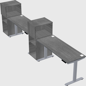 Single motor electric desk w/cabinet