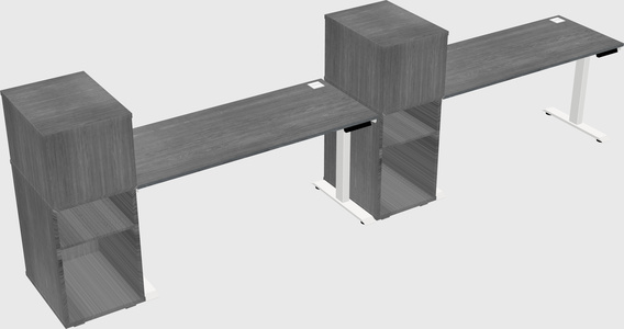 Single motor electric desk w/cabinet