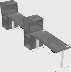 Single motor electric desk w/cabinet