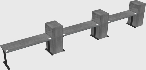Single motor electric desk w/cabinet