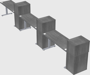 Single motor electric desk w/cabinet