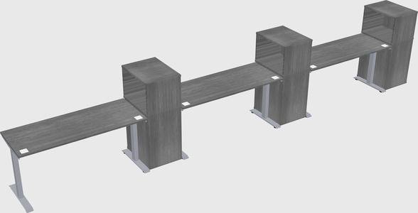 Single motor electric desk w/cabinet
