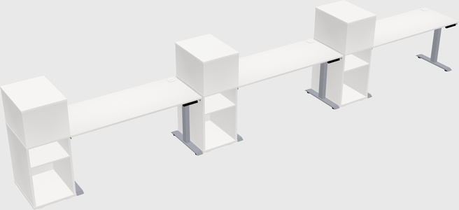 Single motor electric desk w/cabinet