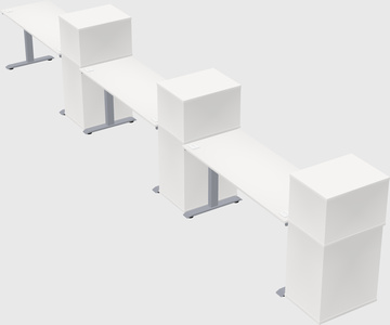 Single motor electric desk w/cabinet