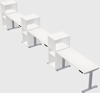 Single motor electric desk w/cabinet