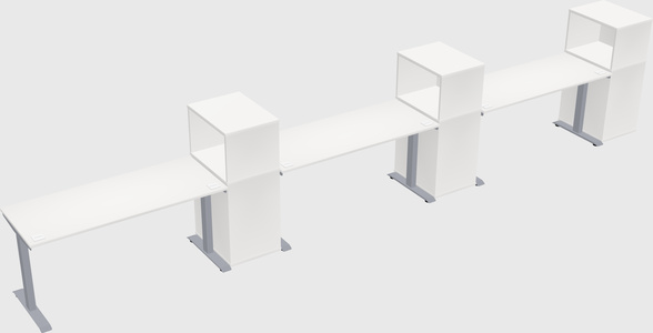 Single motor electric desk w/cabinet