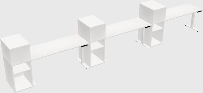 Single Motor Electric Desk W/cabinet