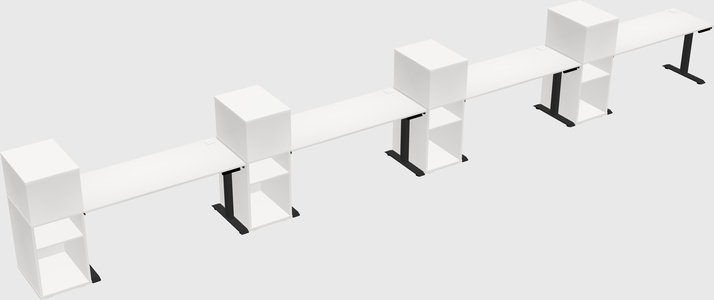 Single motor electric desk w/cabinet