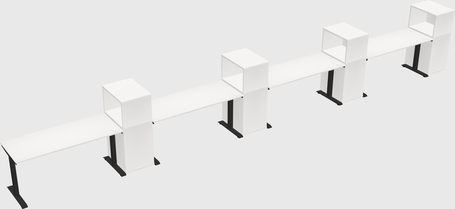 Single motor electric desk w/cabinet