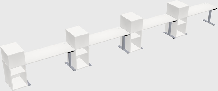 Single motor electric desk w/cabinet