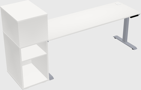 Single motor electric desk w/cabinet