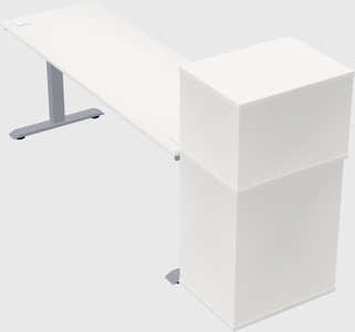 Single motor electric desk w/cabinet