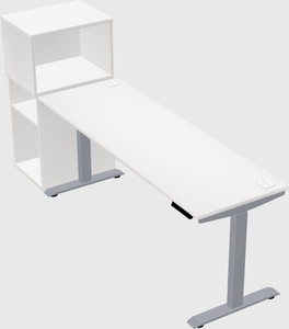 Single motor electric desk w/cabinet