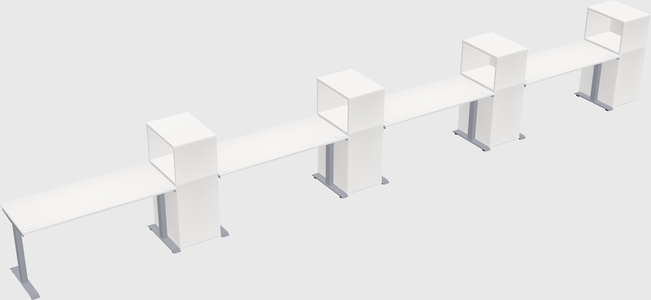 Single motor electric desk w/cabinet