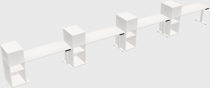 Single Motor Electric Desk W/cabinet