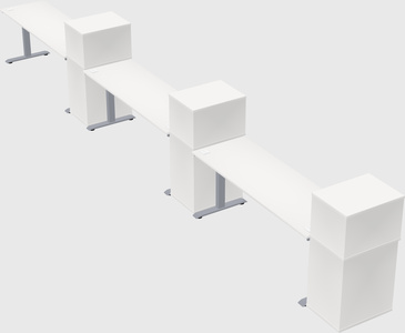 Single motor electric desk w/cabinet