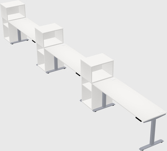 Single motor electric desk w/cabinet