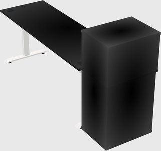 Single motor electric desk w/cabinet