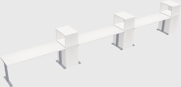 Single motor electric desk w/cabinet