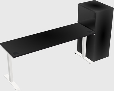Single motor electric desk w/cabinet