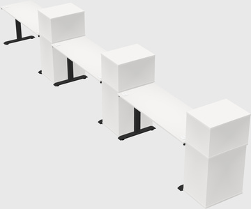 Single motor electric desk w/cabinet