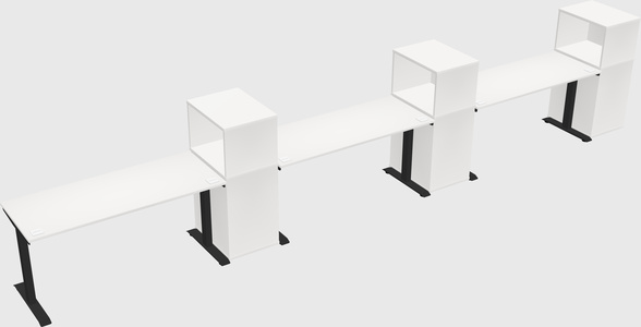 Single motor electric desk w/cabinet