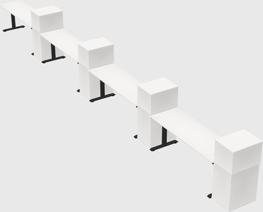 Single motor electric desk w/cabinet