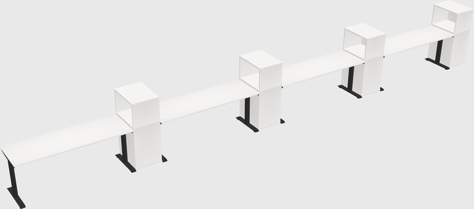 Single motor electric desk w/cabinet