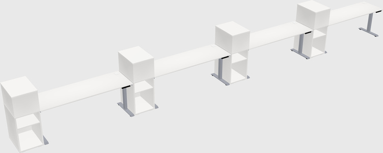 Single motor electric desk w/cabinet