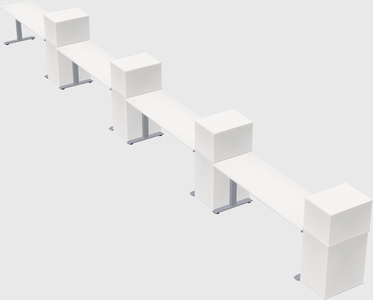 Single motor electric desk w/cabinet