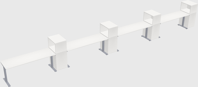 Single motor electric desk w/cabinet