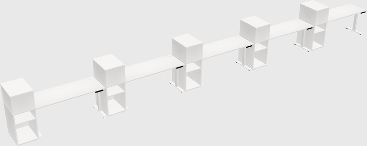 Single Motor Electric Desk W/cabinet