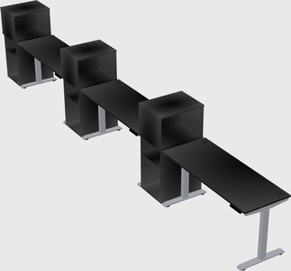 Single motor electric desk w/cabinet