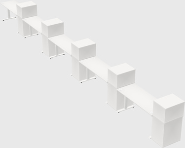 Single motor electric desk w/cabinet