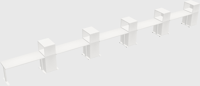 Single motor electric desk w/cabinet