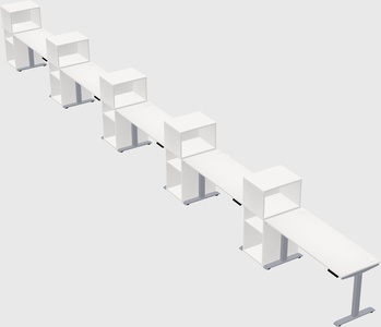Single motor electric desk w/cabinet
