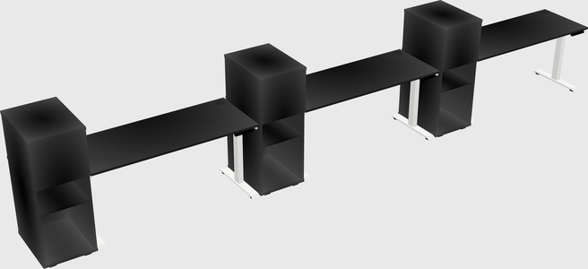 Single Motor Electric Desk W/cabinet