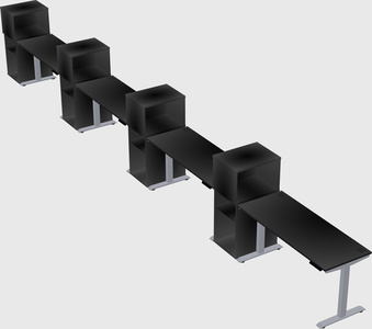 Single motor electric desk w/cabinet