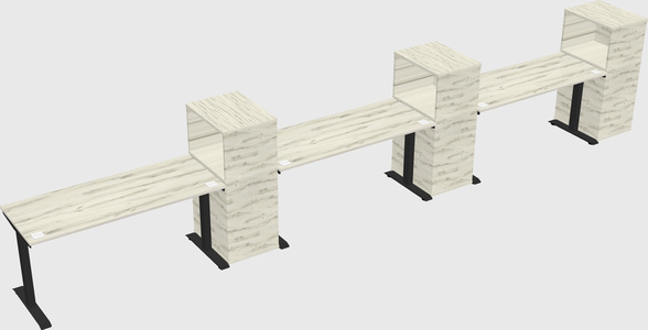 Single motor electric desk w/cabinet