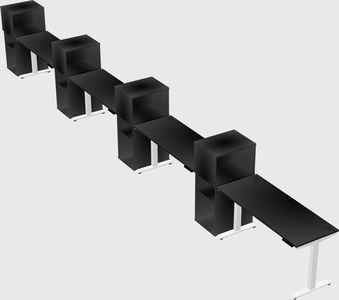 Single motor electric desk w/cabinet