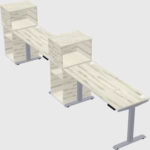 Single motor electric desk w/cabinet