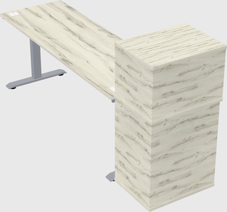 Single motor electric desk w/cabinet
