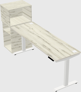 Single motor electric desk w/cabinet
